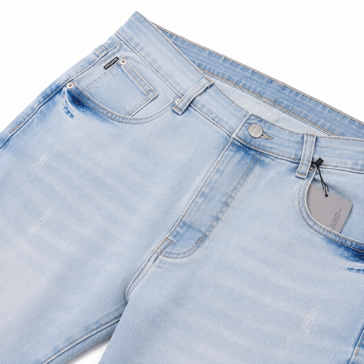 Pale Wash Blue Straight Fit Jeans front