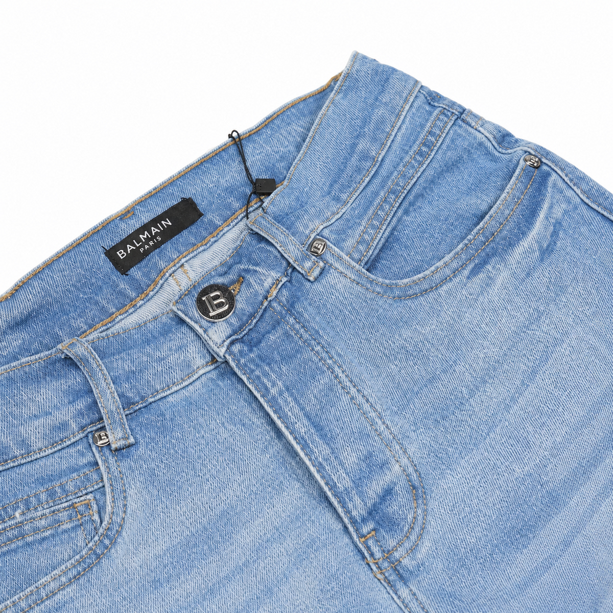 Light Blue Wash Straight Fit Jeans detail