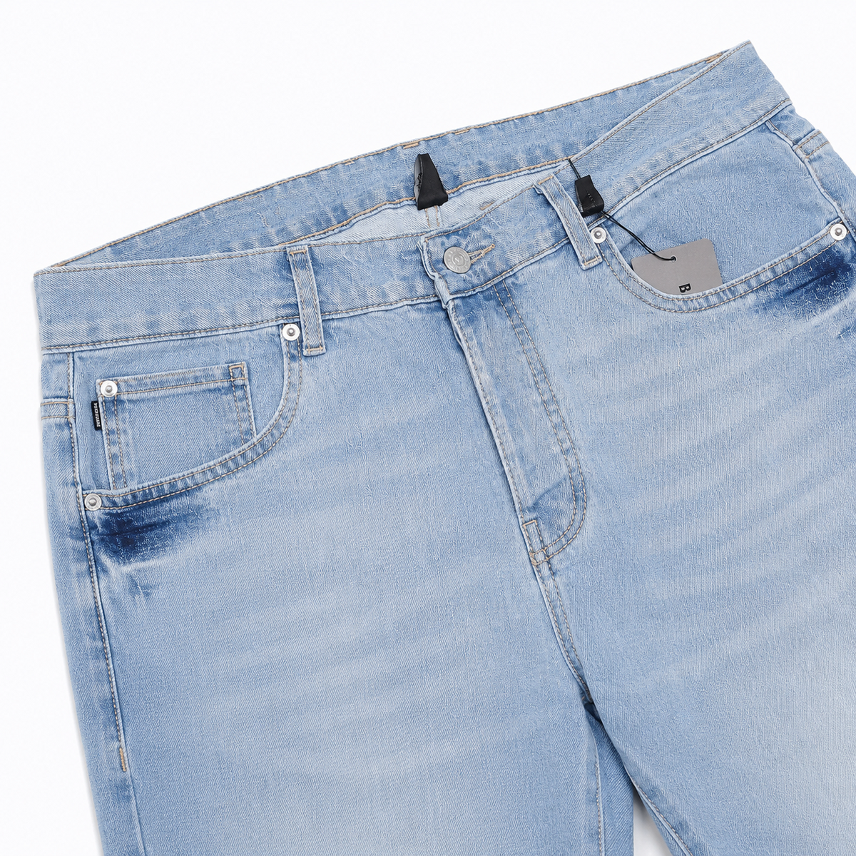 Straight Fit Light Wash Blue Jeans detail