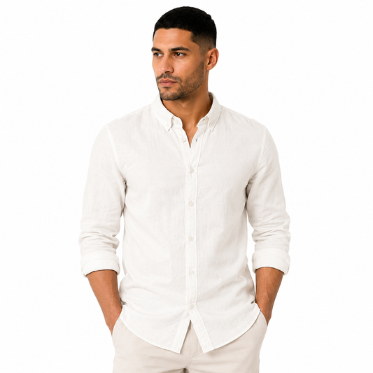 White Pure Linen Shirt