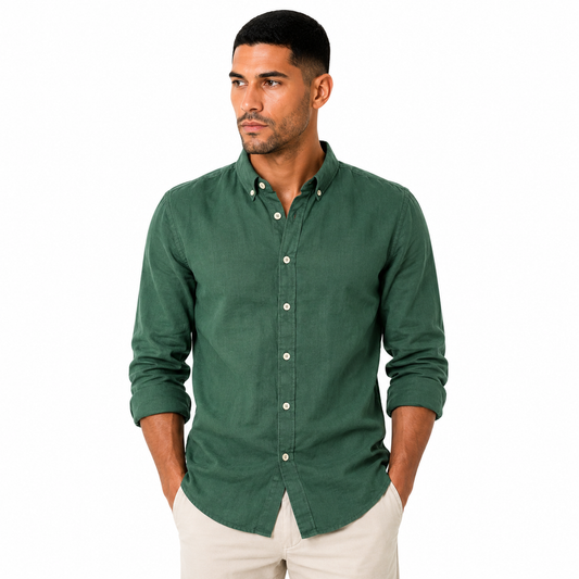 Light Green Pure Linen Shirt