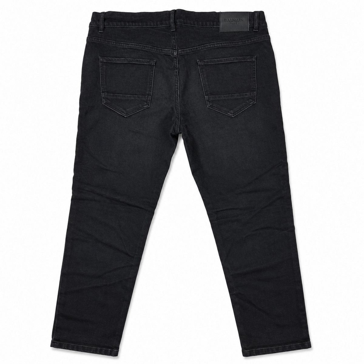 Black Wash Straight Fit Jeans back view