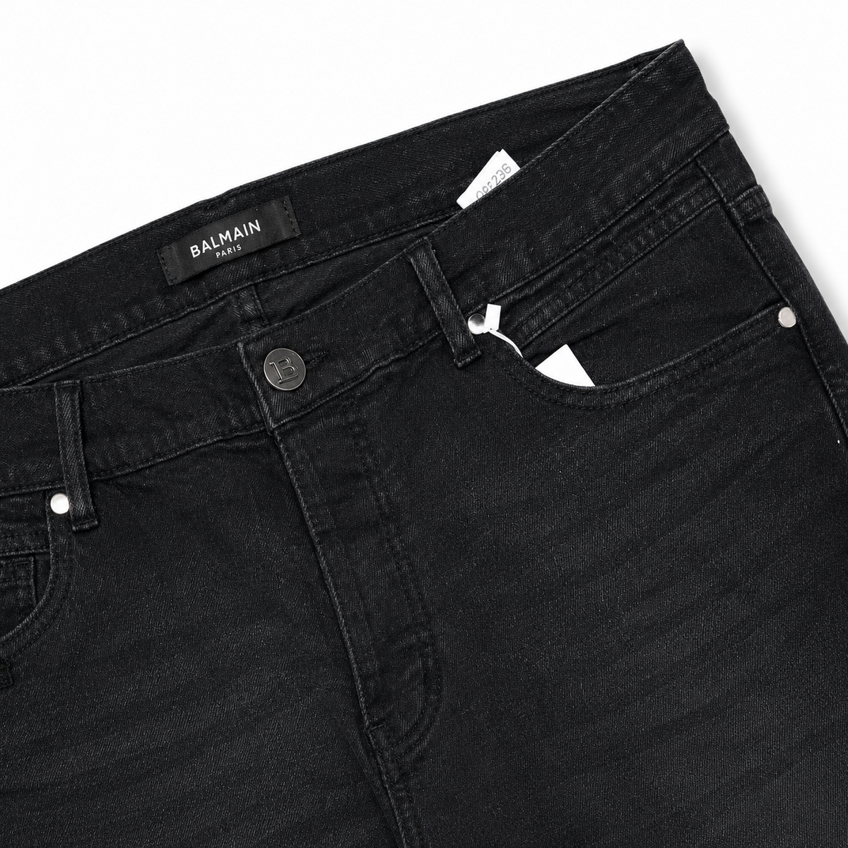 Black Wash Straight Fit Jeans detail