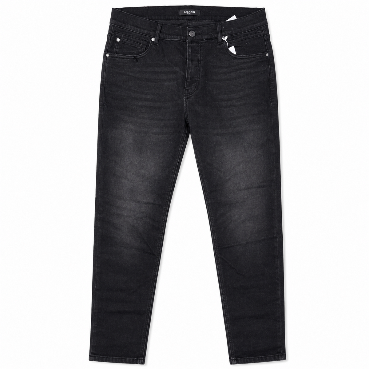 Black Wash Straight Fit Jeans front view