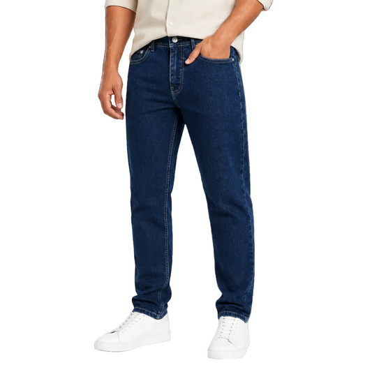 Deep Indigo Straight Fit Jeans on model