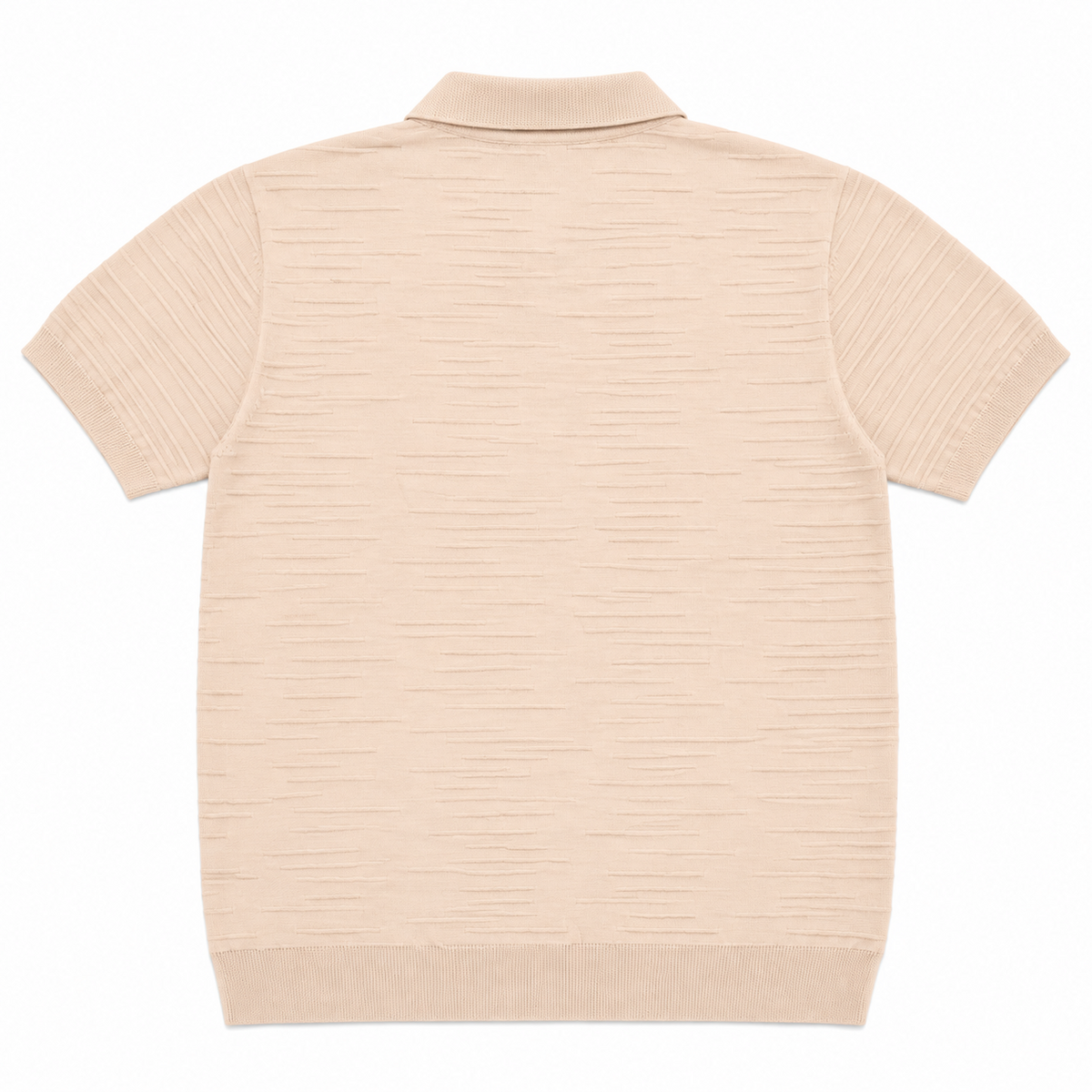 Sand Negroni Textured Knit Polo back view