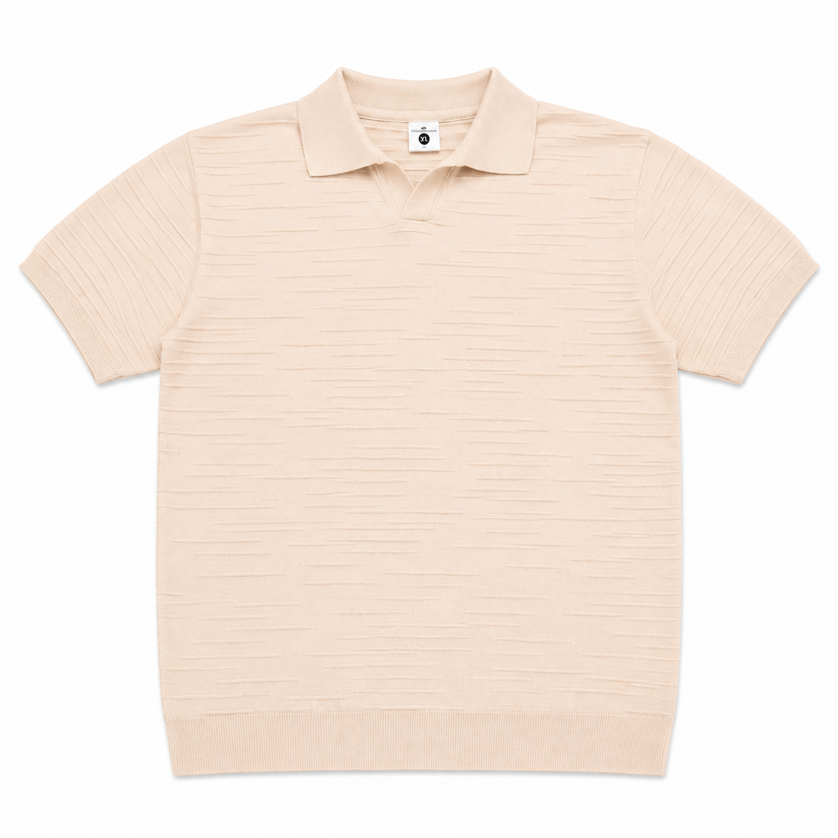 Sand Negroni Textured Knit Polo front view