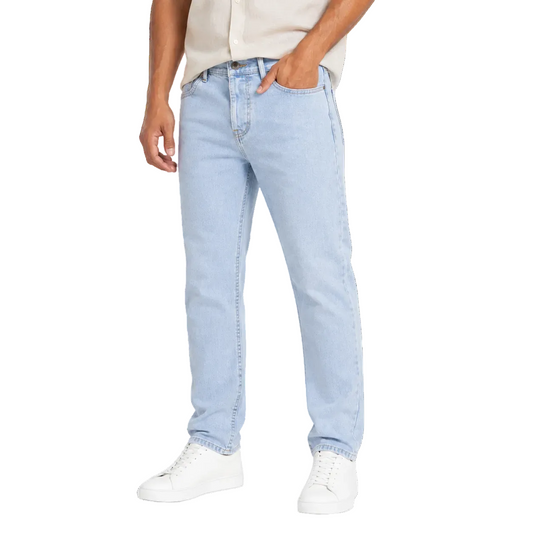 Straight Fit Jeans Light Blue on model